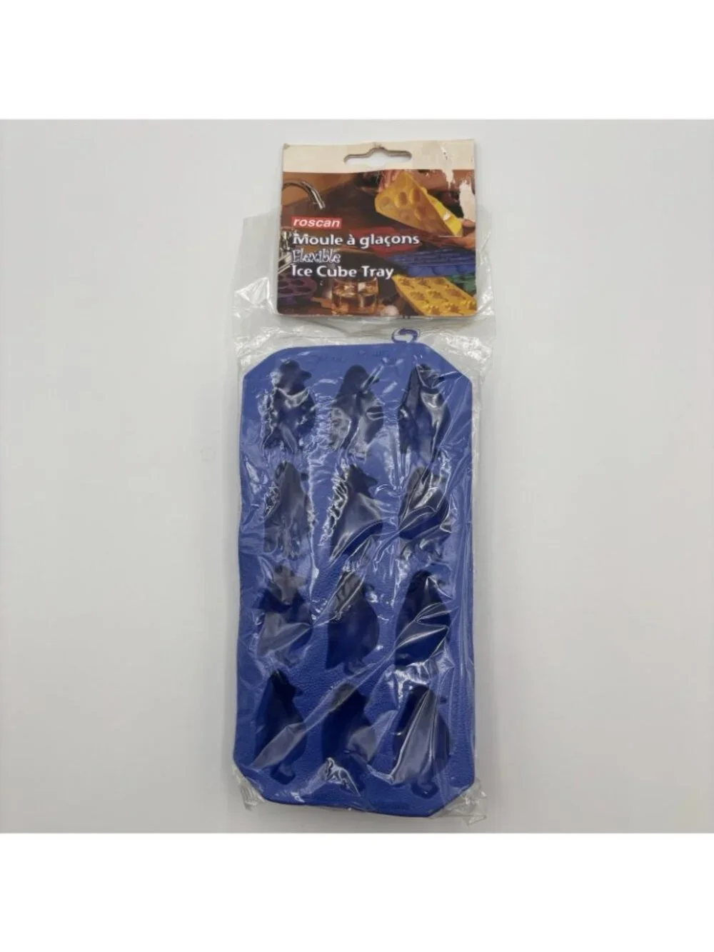 Lekué Penguin Shape Blue Silicone Ice Cube Tray Mold Flexible Made in Spain